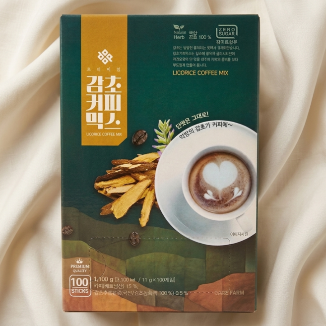 설탕제로 감초 커피믹스 무설탕 제로슈거 천연단맛 커피, 1개, 100개입, 11g