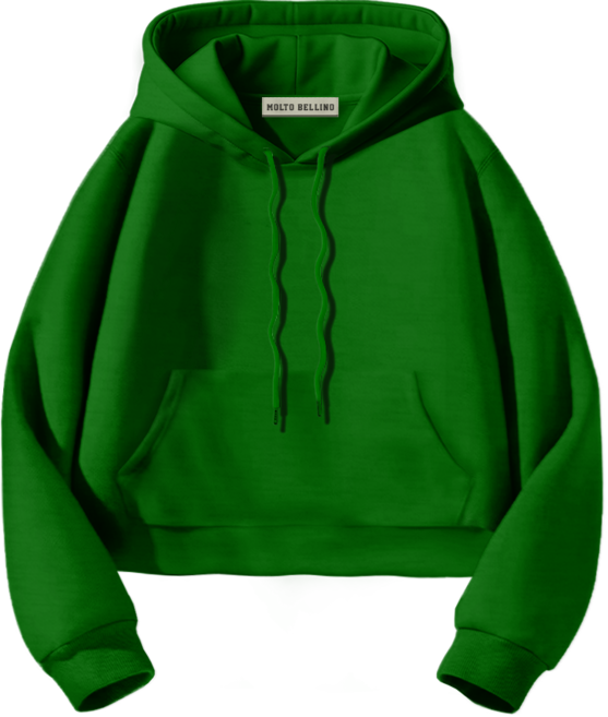 몰토벨리노 SF무지 세미오버핏 크롭 후드티