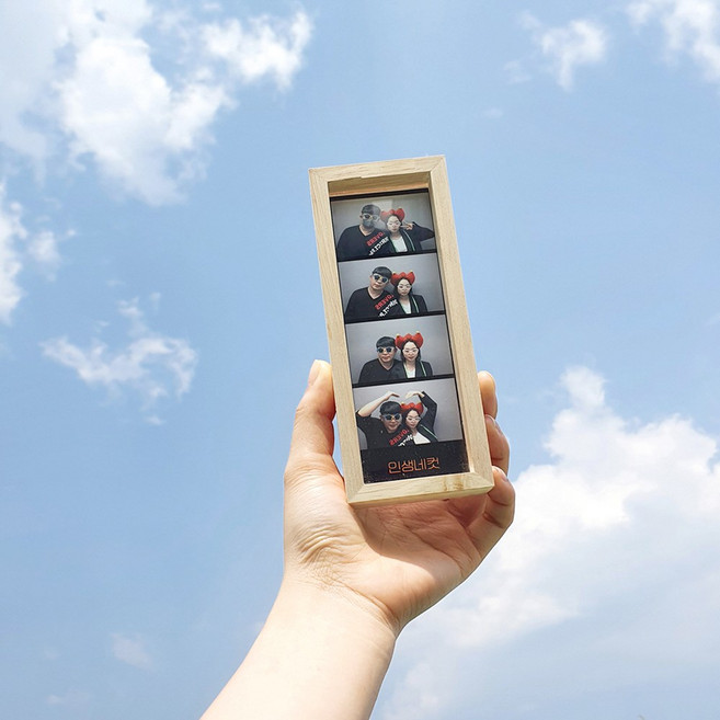 다미네컷 인생 네컷 액자 네컷사진 우드 양면 액자 소품 스탠딩, 1개, 네컷액자