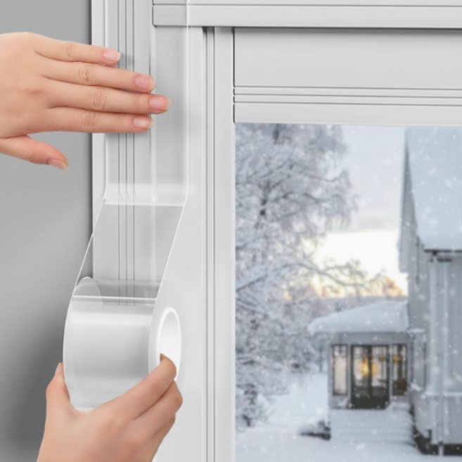 뚱보 투명 겨울 창문 틈새 방풍 테이프 10m, 3개