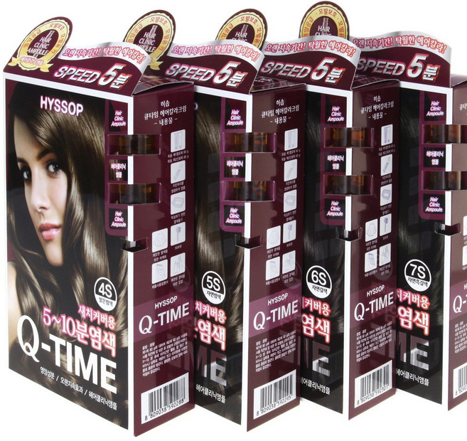 히솝 큐타임 헤어칼라크림 2S 밝은구리빛황갈색, 1개