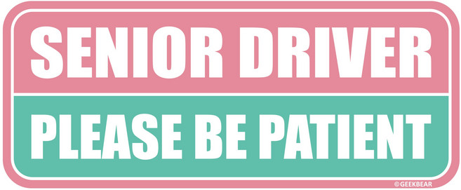 긱베어 시니어 드라이버 차량용 자석 마그넷 Senior driver 어르신 운전중 실버 운전자 자동차, 라이트핑크, 1개