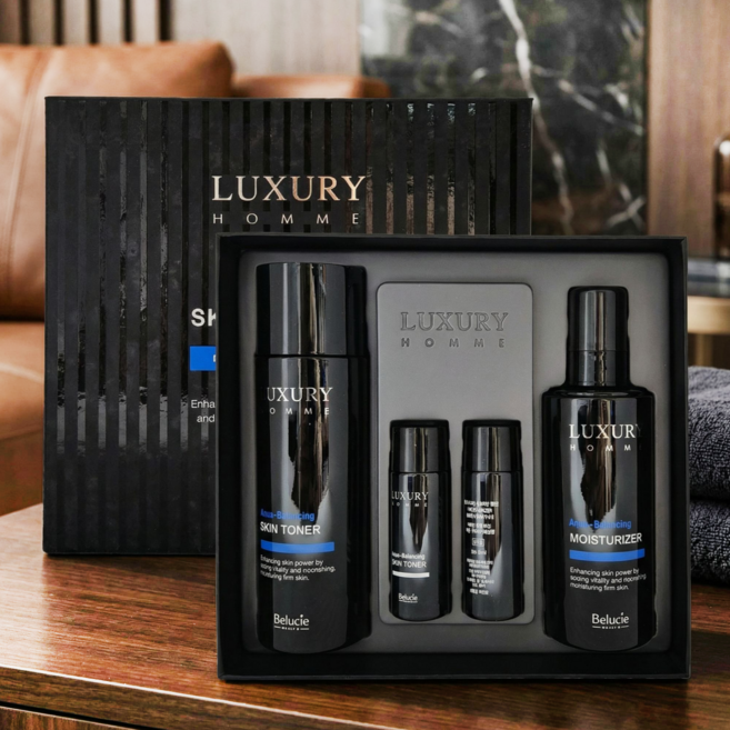 베루시아 럭셔리 옴므 아쿠아 밸런싱 스킨케어 남자화장품세트, 1세트
