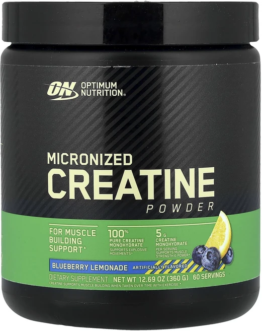 새해 건강을 선물하세요 Optimum Nutrition 미분화 크레아틴 분말 블루베리 레모네이드 360g(12.69oz) 특별관리진행, OptimumNutrition미분화크레아틴분말블루베리레, 360g, 1개 - 쿠팡