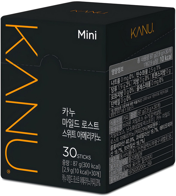 카누 마일드 로스트 스위트 아메리카노 미니 원두커피믹스, 2.9g, 30개입, 1개