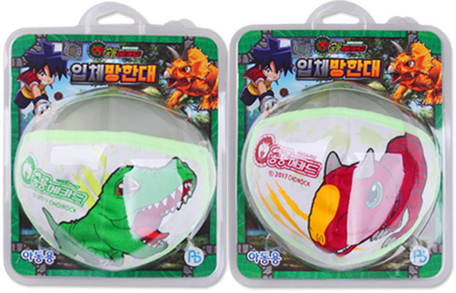 공룡메카드 입체 마스크, 유아용, 1세트, 2개입