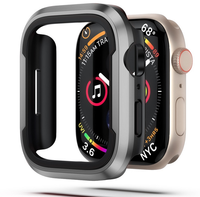 Apple Watch 保護框保護殼 防撞 適用於11/10/9/8/SE代, 鈦黑灰,42mm (S10/S11), 1個