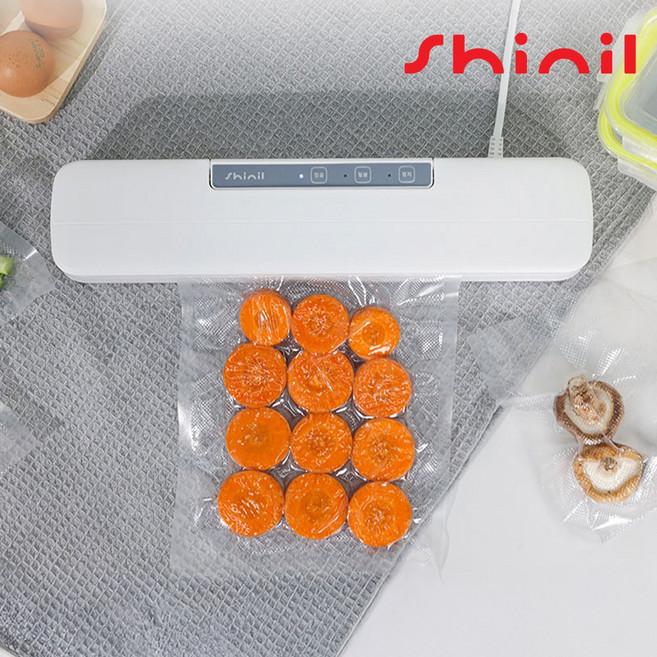 [비닐커팅기능] 신일 원터치 와이드 진공포장기 강력 자동압축 음식보관 흡입 밀봉, 화이트 YZ6530W