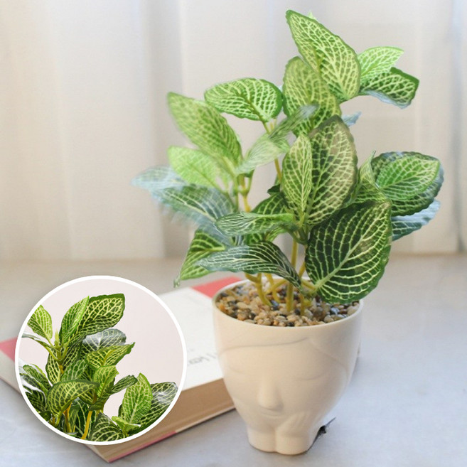 仿真盆栽 植栽 盆栽 植物 假盆栽 辦公室擺設, 1個, 3027 *紋路葉
