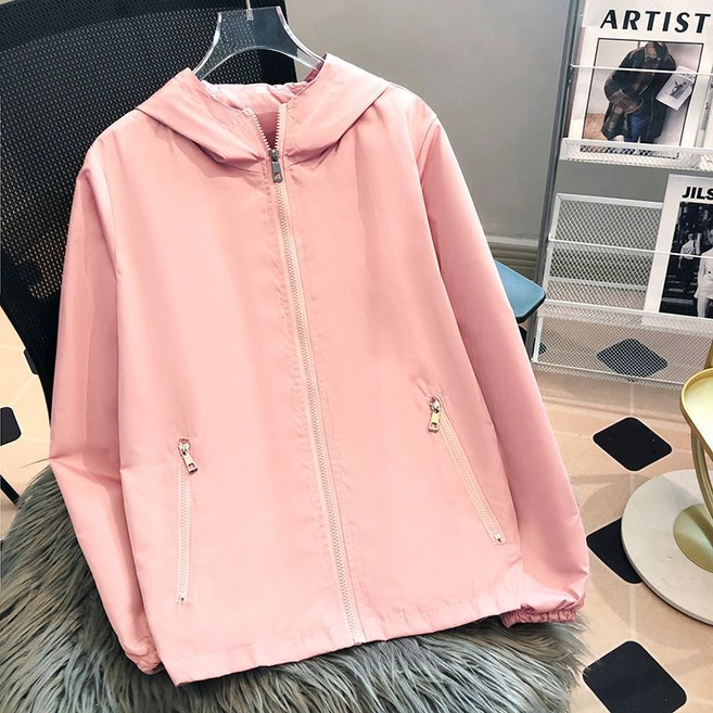 루스리더 여성 데일리 후드 집업 바람막이 M684
