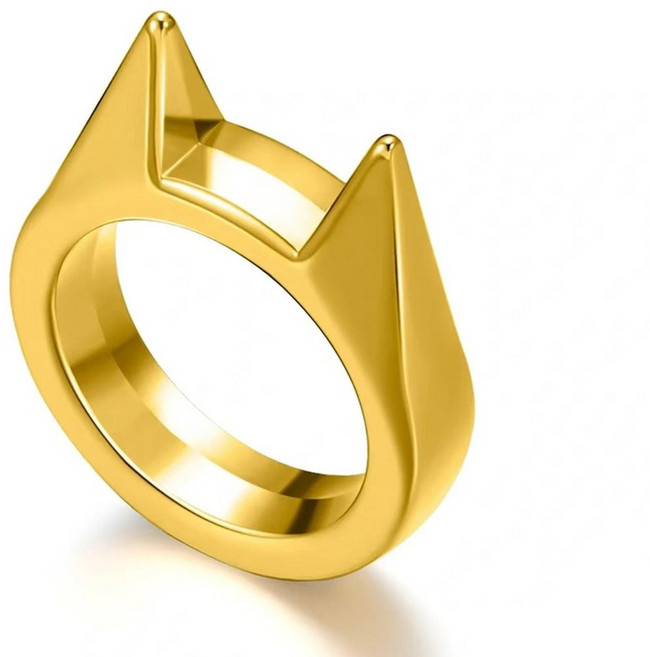 고양이귀반지 유리창깨기 여성 호신용품 야외 생존도구 출근길 휴대 안전 방범 상황별 필수템, Gold color