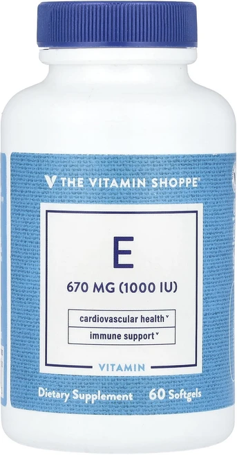 The Vitamin Shoppe 비타민E 670mg(1000IU) 소프트젤 60정, TheVitaminShoppe비타민E670mg1000I, 1개 - 쿠팡