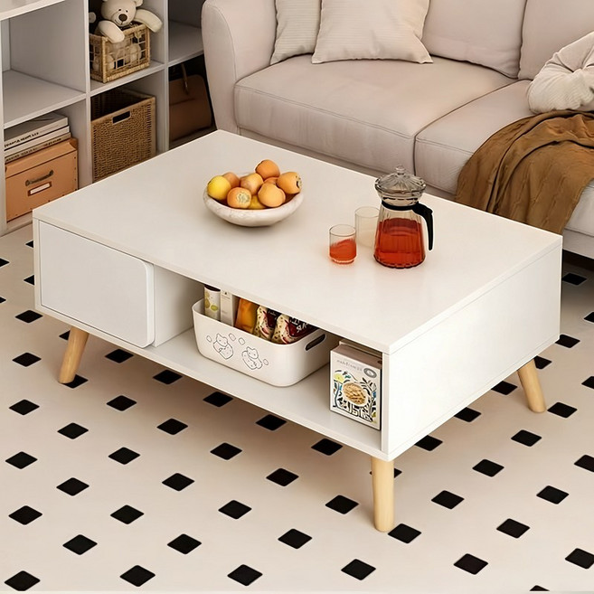 거실테이블1000 대용량 소파 테이블, 화이트