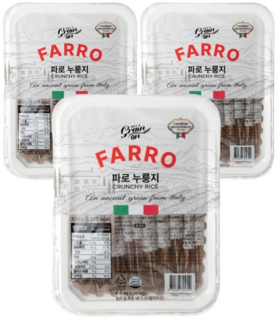 그레인온 파로 누룽지, 330g, 3개