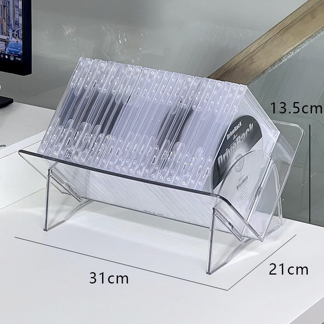 CD정리함 아크릴 케이스 보관 씨디 책상 보관함 씨디케이스 수납 DVD 진열, 투명, 1개