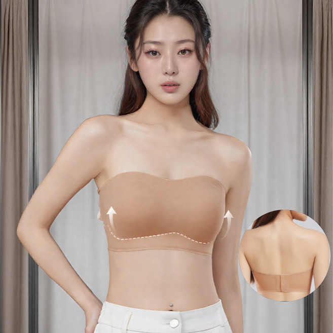 유토밸런 오프숄더 논슬립 튜브탑 끈없는 브라 브라탑