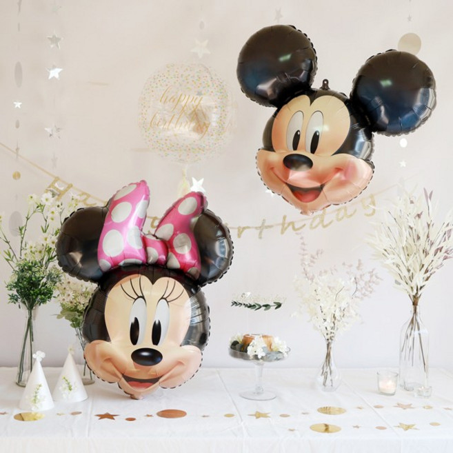 [파티조엘] 미키미니 쉐이드 빅페이스 풍선, 미니마우스 풍선과 고리마운트 낚시줄