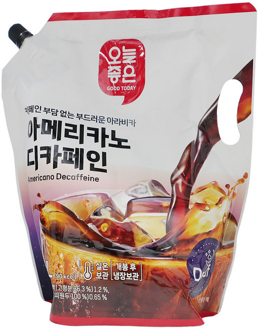 카페인이 부담없는 오늘좋은 아메리카노 디카페인 (1.5L, 1개, 1.5L