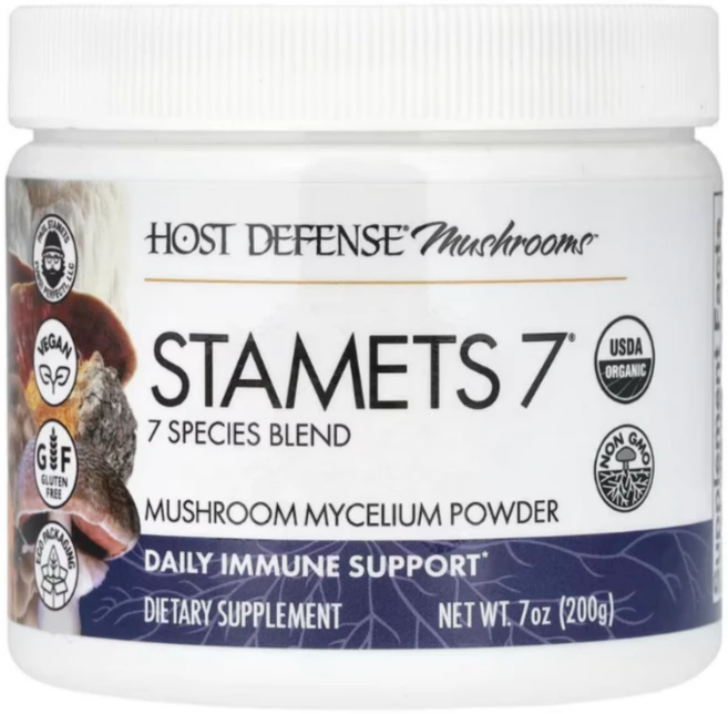 Host Defense 유기농 7가지 버섯 균사체 분말, 1개, 200g - 쿠팡