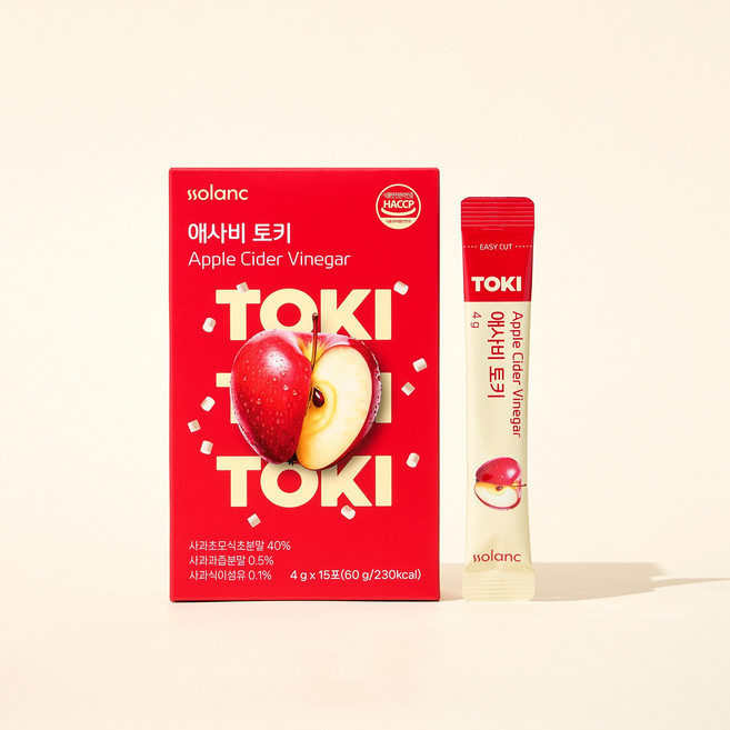 쏠랑 애사비 토키 애플사이다비니거 크런치 15p, 2박스, 60g