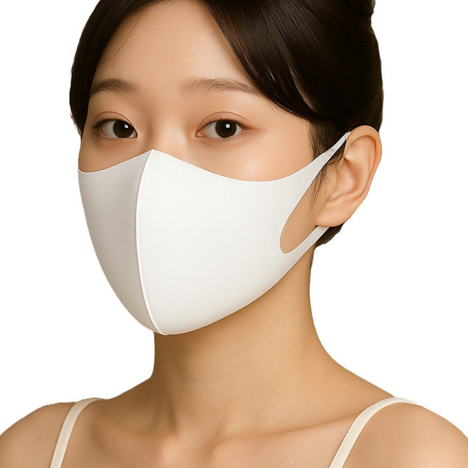 브랜드88 브이핏 컬러쿨 빨아쓰는 예뻐보이는 다회용 연예인 입체 마스크, 화이트, 1개, 5매