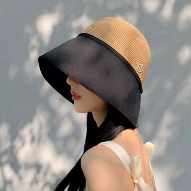 다나모인 여름 챙넓은 라탄모자 버킷햇