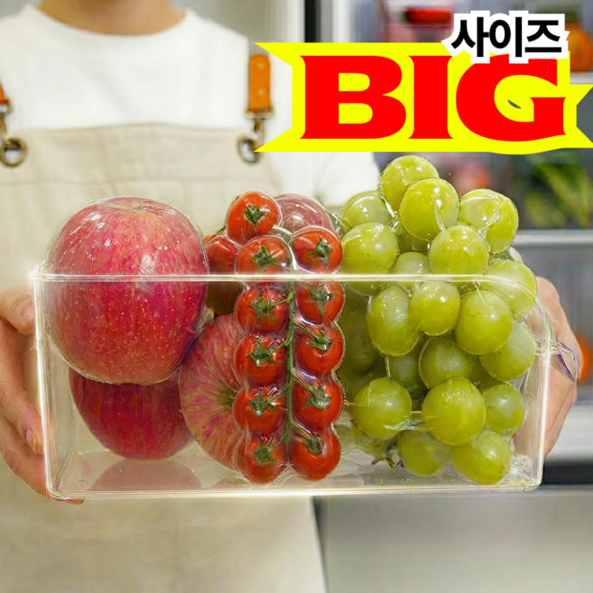 하코리 냉장고 정리 대형 다용도 트레이, 4개, 투명