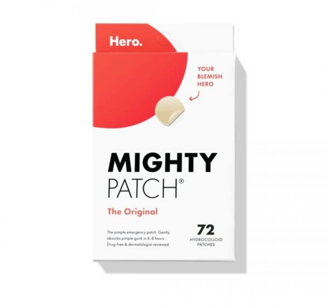 Mighty Patch 마이티 패치 히어로 코스메틱 오리지널 1회 사용으로 지트와 화이트헤드를 줄여주는 하이드로콜로이드 여드름 1위 얼굴 피부 나이트 스팟 스티커 72개, 1개 - 쿠팡