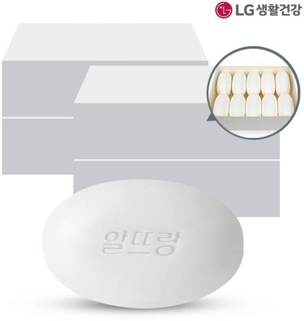 엘지생활건강 알뜨랑비누 화이트 130g 목욕비누, 40개