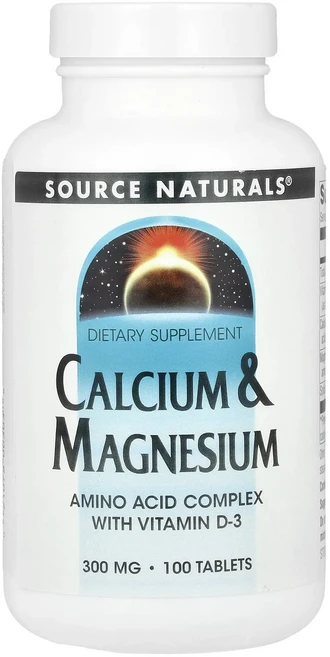 Source Naturals 칼슘 & 마그네슘 100정, Source Naturals 칼슘  마그네슘 100정, 1개 - 쿠팡