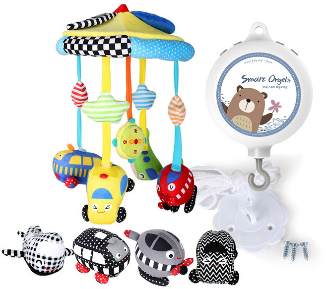 꿈나라 모빌, 붕붕 더블모빌+ 스마트 자동오르골, 1개