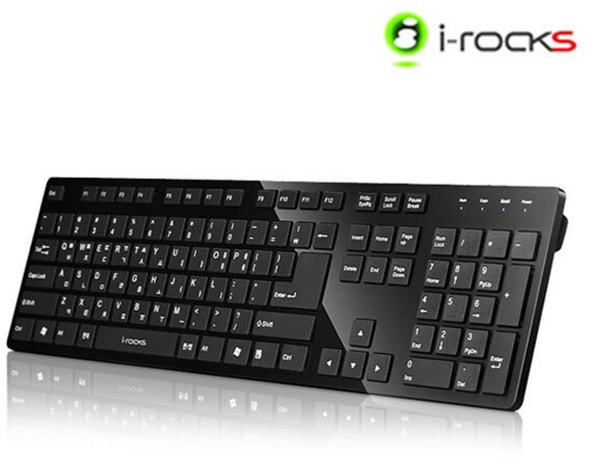 아이락스 IRK01W X-Slim USB 펜타그래프 키보드 (블랙), 블랙