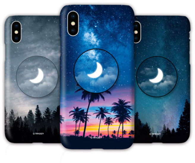 시안샵 TRY 스마트톡 3D곡면 하드케이스_밤하늘달 / 아이폰13 12 11 MINI PRO MAX 7 8 SE2 XS XR