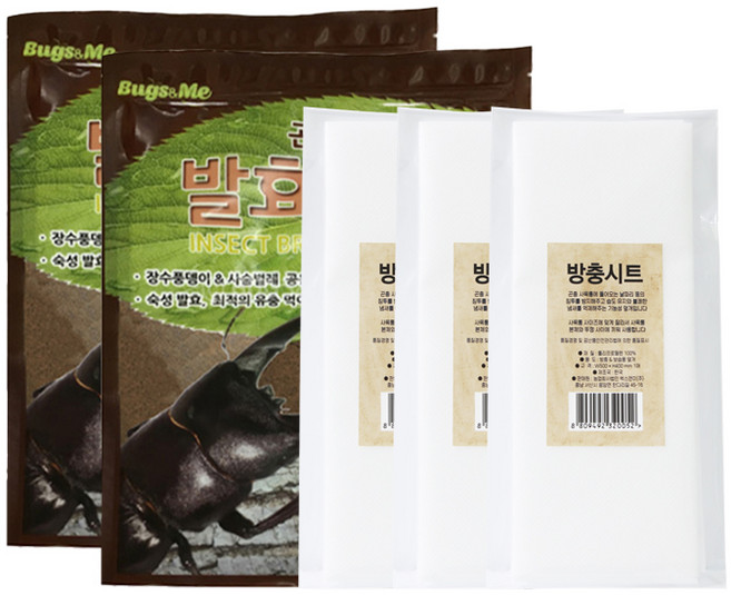 벅스앤미 발효톱밥 2봉 + 곤충용 방충시트 3매 세트, 1개