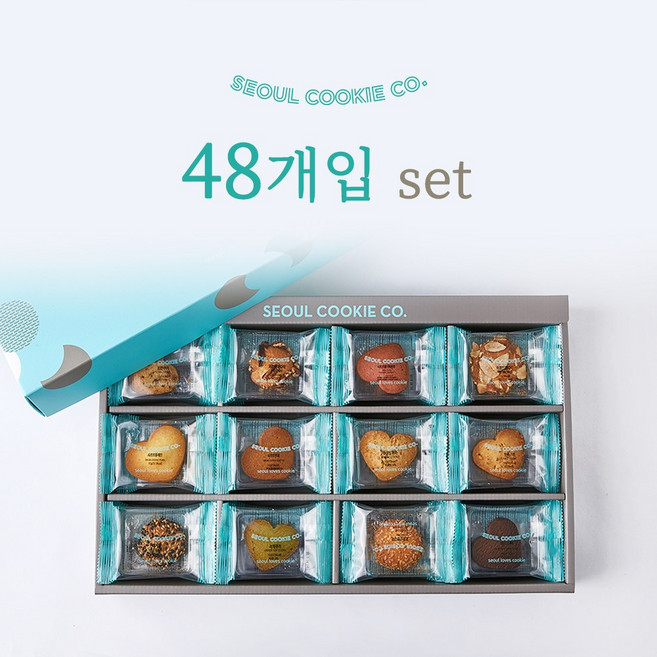 서울쿠키 프리미엄 수제쿠키 답례품 개별포장, 48개, 10g