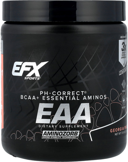 EFX Sports EAA Georgia Peach 7.51 oz (213 g), EFX Sports, EAA, Georgia Peach, 213g, 1개