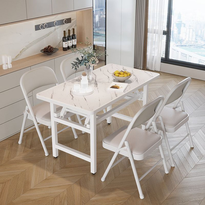 TaiStar철제 접이식 책상 놀이 책상 컴퓨터 책상 다용도 접이식 테이블식탁T856-033, 흰색