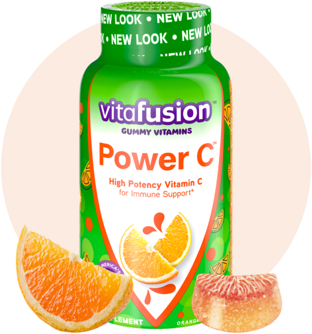 Vitafusion 파워 C 어덜트 비타민 이뮨 서포트 오렌지 맛 구미 글루텐 프리, 1개, 110정