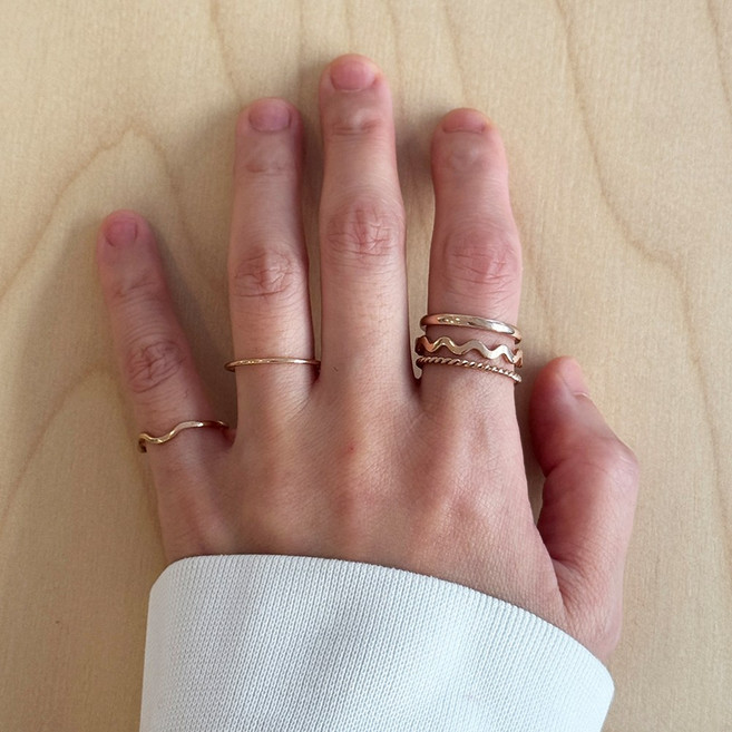 시소시소 써지컬스틸 심플 레이어드 반지 5종세트