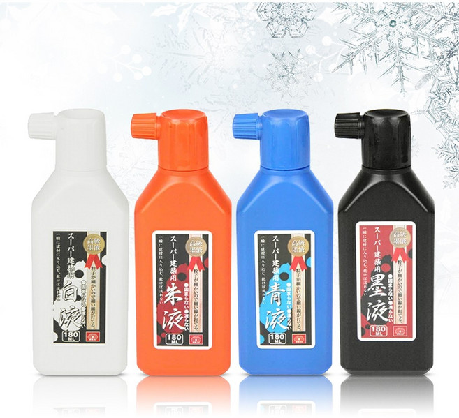 SK11 슈퍼 건축용 얼지않는 유성먹물 4종 백색 주황 파랑 검정 180ml 얼지않는먹물 먹통 건축용, 04.검정