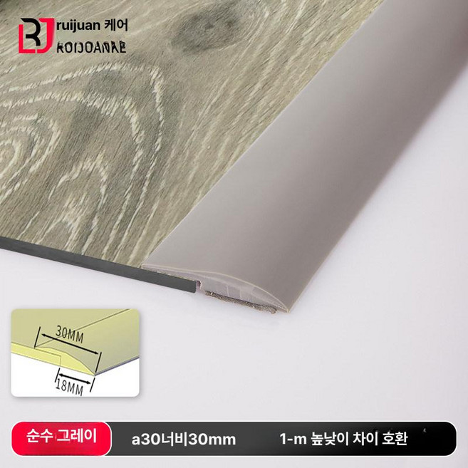 하루의정 로봇청소기경사로 로봇청소기문턱4cm, 폭 3cm 그레이 A30 적합 1-3mm 이내 높낮이, 1m, 1개