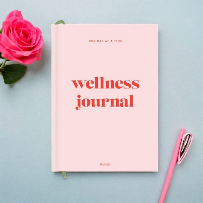 영국 파피에 데일리 웰니스 저널 다이어리 핑크 A5 성장 마인드셋 노트, 1개