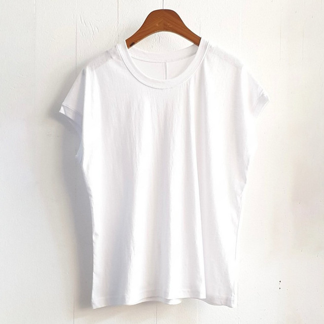 여성용 바이오 워싱 캡소매 면 티셔츠 6color