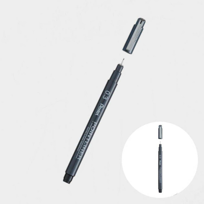 솔이 펜텔 포인트라이너 흑색 0.3MM S20P-3A 12개입 그림그리기펜