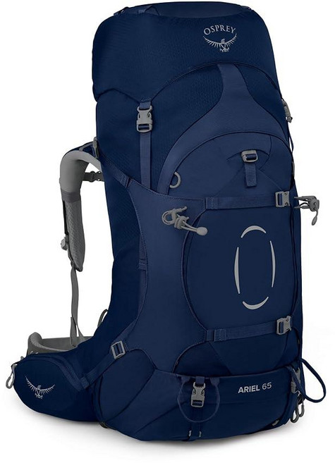 Osprey Ariel 65L 여성용 배낭여행 백팩 세라믹 블루 WM/L 확장 핏, WM/L, Extended Fit, 1개