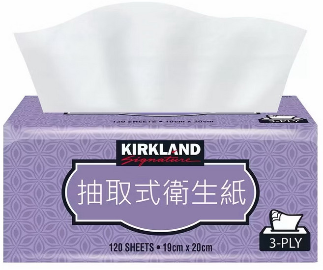 KIRKLAND Signature 抽取式衛生紙, 1個, 120張