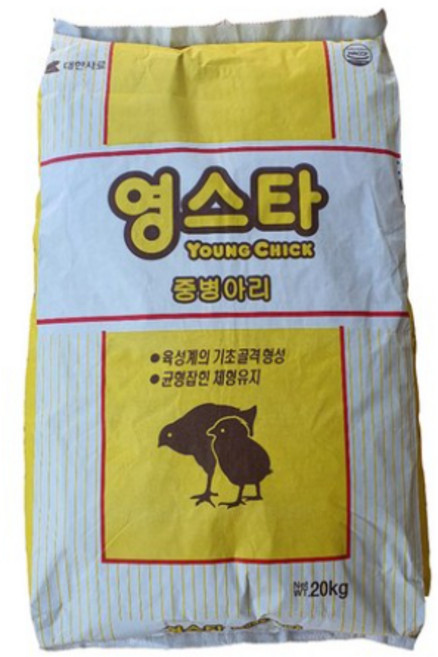 영스타 중병아리 닭사료 대한사료 중병아리사료 20kg, 1개