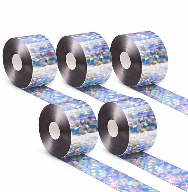 아띠꼴로 5개1세트 방조테이프 조류 새쫓는 테이프 빛반사 필름, 4.8cm, 5개, 홀로그램실버