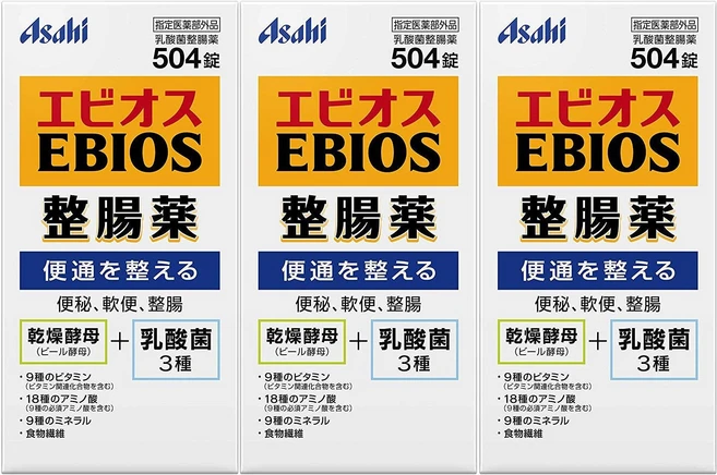 [3개 세트]에비오스 정장약 504정[지정 의약 부외품] - 쿠팡