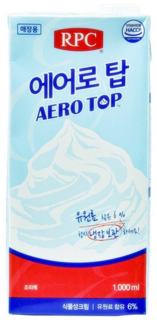 RPC 에어로탑 1000ml 휘핑크림 식물성크림 AERO TOP, 13개, 1L